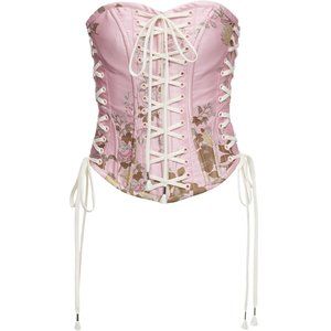 PUMA x Fenty Rihanna Lacing Corset brocade bustier crystal rose sz XL